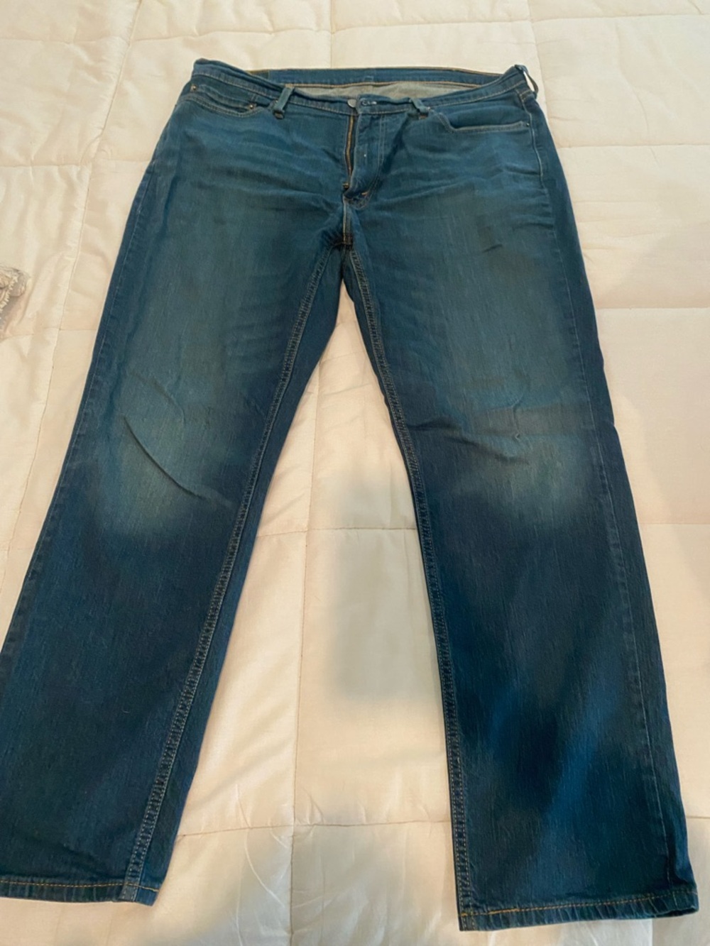 Men's Dark Blue Straight-Leg Jeans